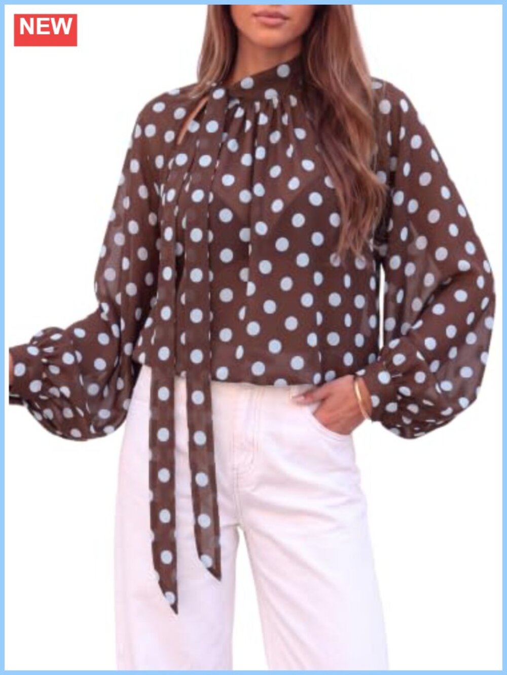 Oversized Mesh Chiffon Blouse Floral Tie Neck Pleated Top
